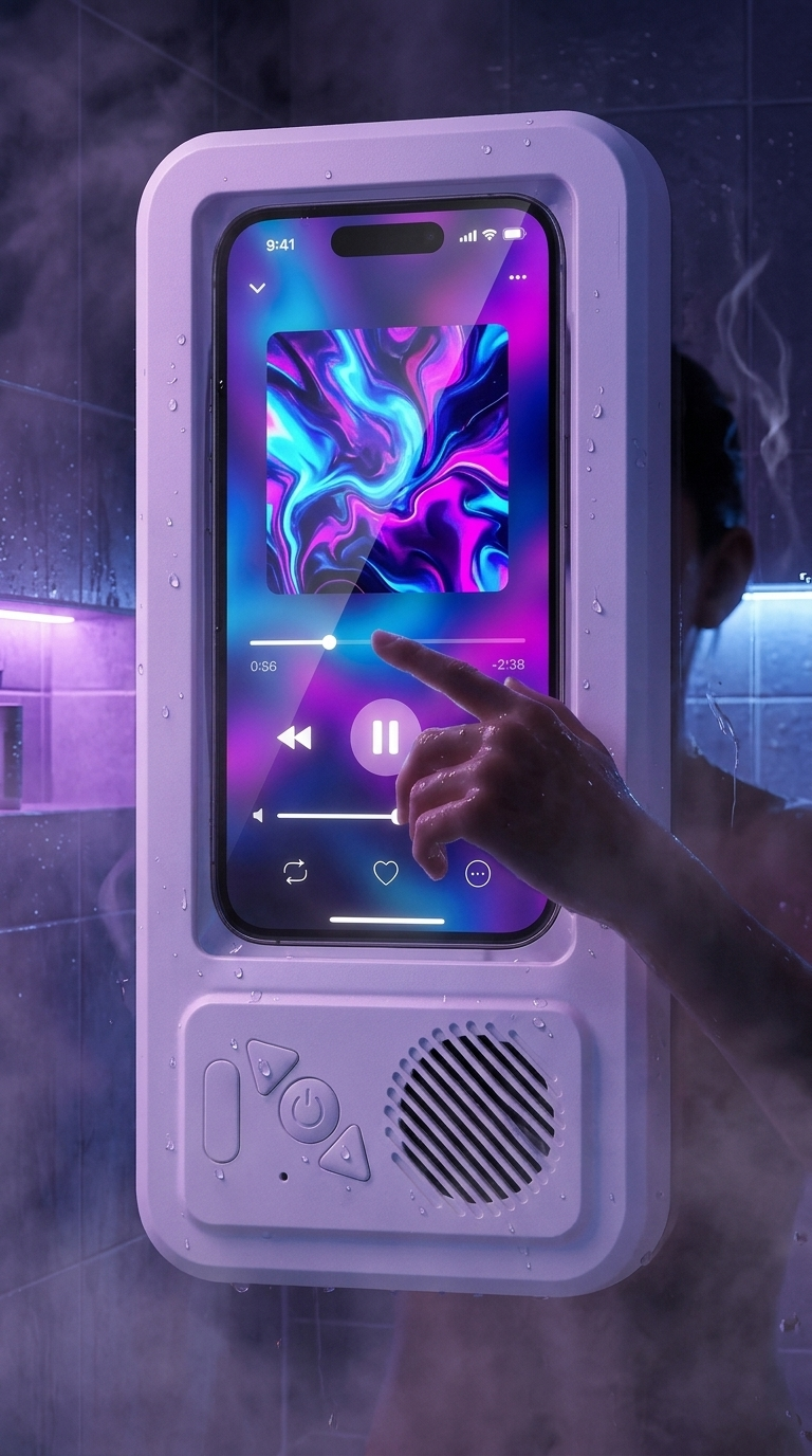 Touchscreen works through the clear window of Rainody